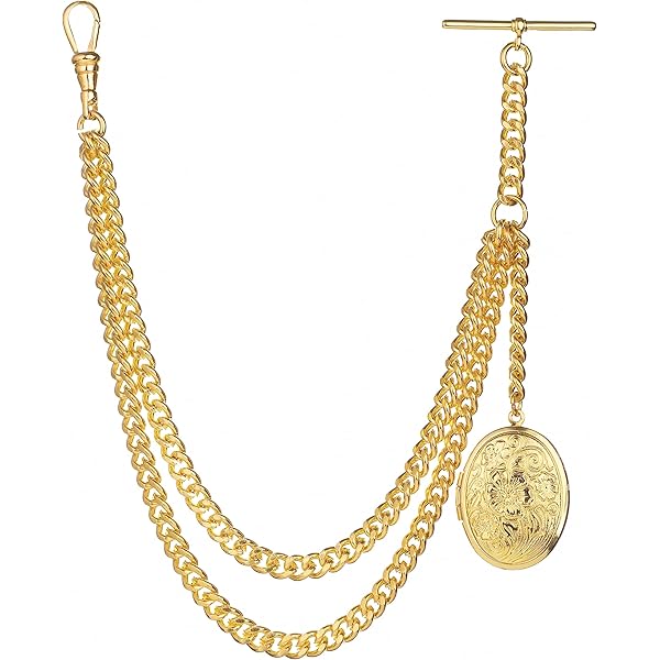 【PC】 3WAY WATCH CHAIN SINGLE Single Albert Pocket Watch Chain with T-Bar Gold 8.Silver (Chain